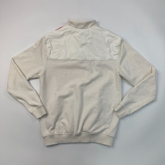 Disney USA Flag Sweater Mens S Small Cream Quarter Zip Patriotic Mickey Mouse - Picture 3 of 13